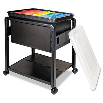 Advantus Folding Mobile File Cart, 14.5w X 18.5d X 21.75h, Clear-black freeshipping - TVN Wholesale